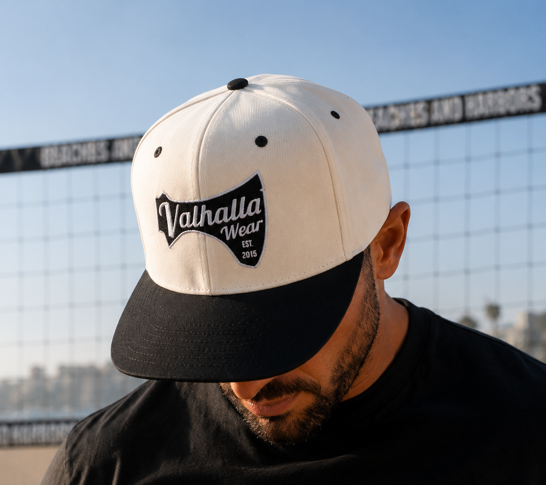 Classic Snapback Hat | Classic Flat Bill Cap | White | Valhalla Wear