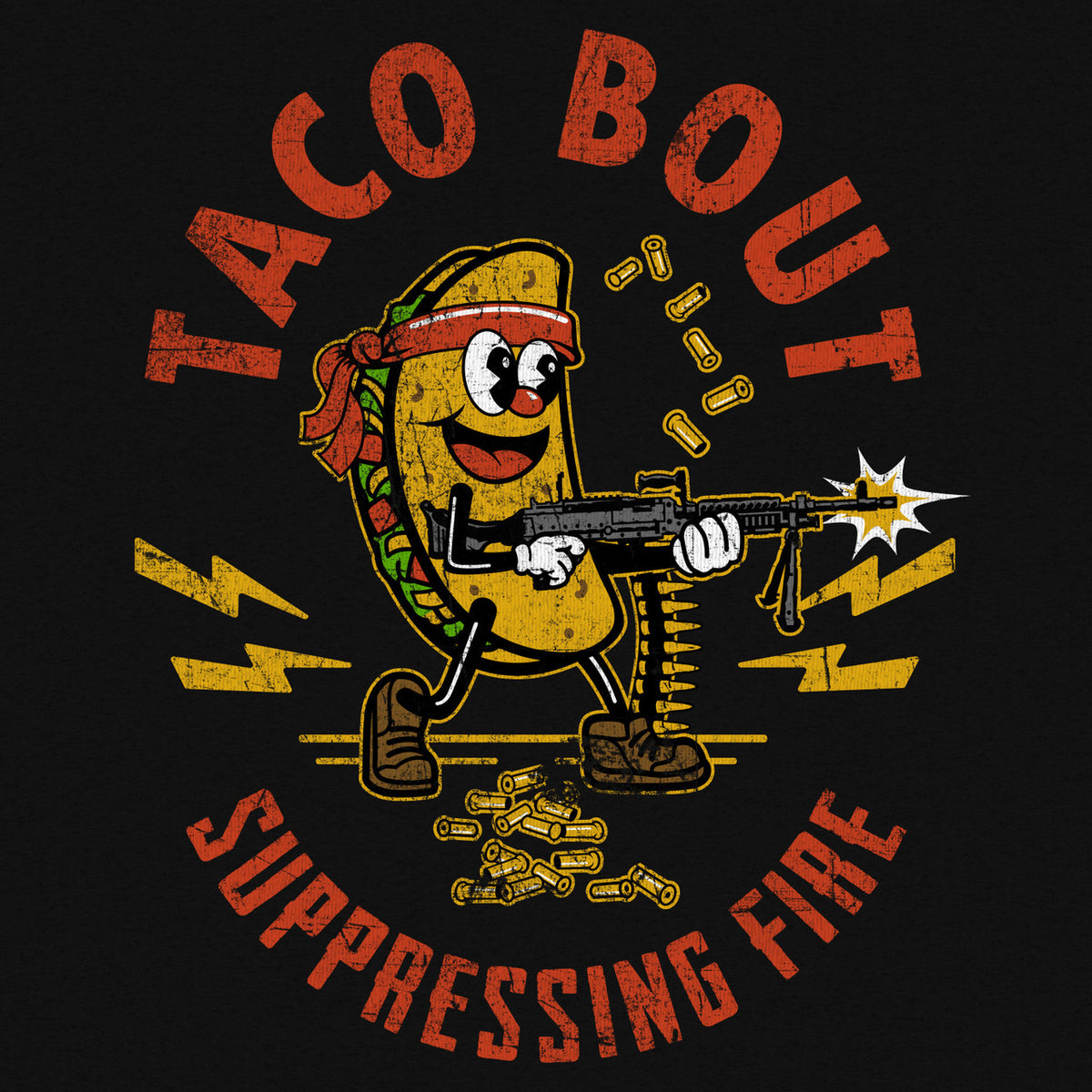 Taco Bout Suppressing Fire T-Shirt | Military Humor Tee | Valhalla Wear