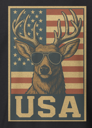 USA Buck T-Shirt | Patriotic Hunting Graphic Tee | Valhalla Wear