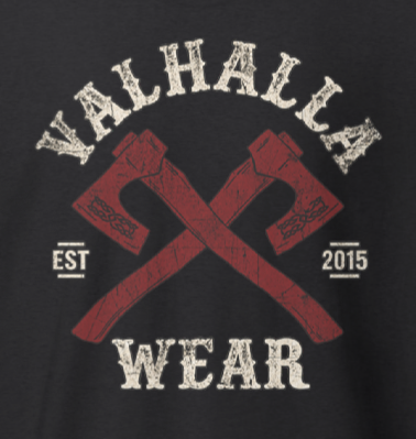 Valhalla Crossed Axes T-Shirt | Viking Norse Graphic Tee | Valhalla Wear