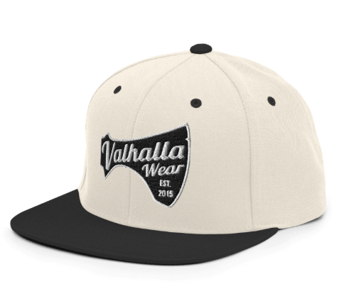 Classic Snapback Hat | Classic Flat Bill Cap | White | Valhalla Wear